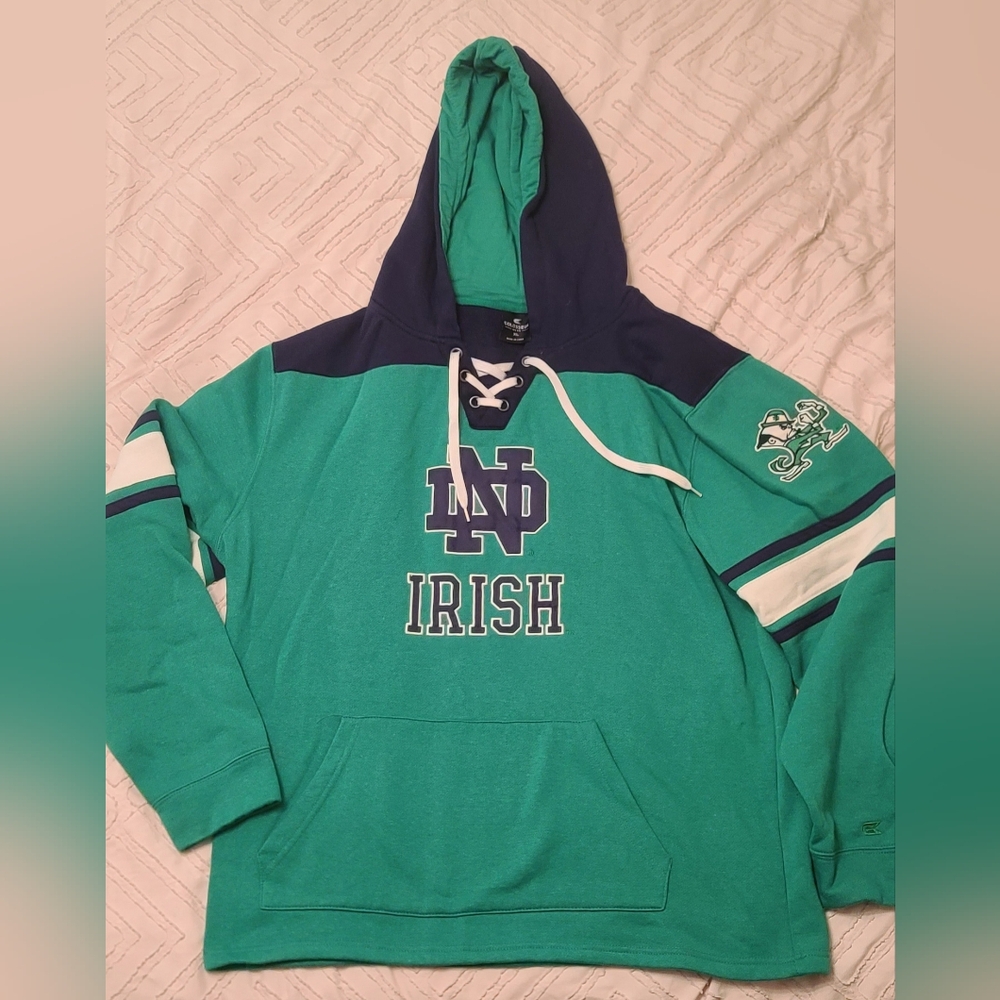 Men's Notre Dame Colosseum Hockey Style Hooded Sweatshirt